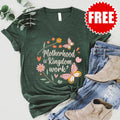 Motherhood Is Kingdom Work V-Neck - Heather Forest