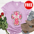 Pink Paint Cross V-Neck - 0