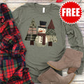 Snowman Trees Patchwork Long Sleeve - 0