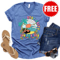 Stay Salty V-Neck - Heather Royal Blue - 0