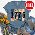 1776 V-Neck - Heather Slate - 0