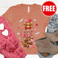 Love Cattles V-Neck - Heather Terracotta - 0