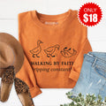 Walking by Faith Geese Sweatshirt - Heather Autumn - 18 product image 1