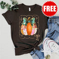 Patchwork Pumpkin Tee - Heather Chocolate - 0