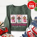 Dachshund Through The Snow Sweatshirt - Heather Forest - 18 product image 1