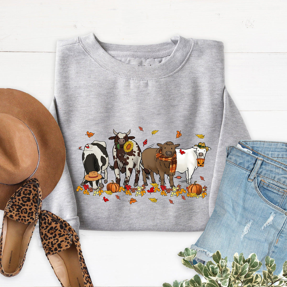 Cows Pumpkins Sweatshirt product image 2