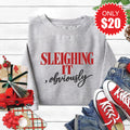 Sleighing It Sweatshirt - Heather Grey - 20 product image 1