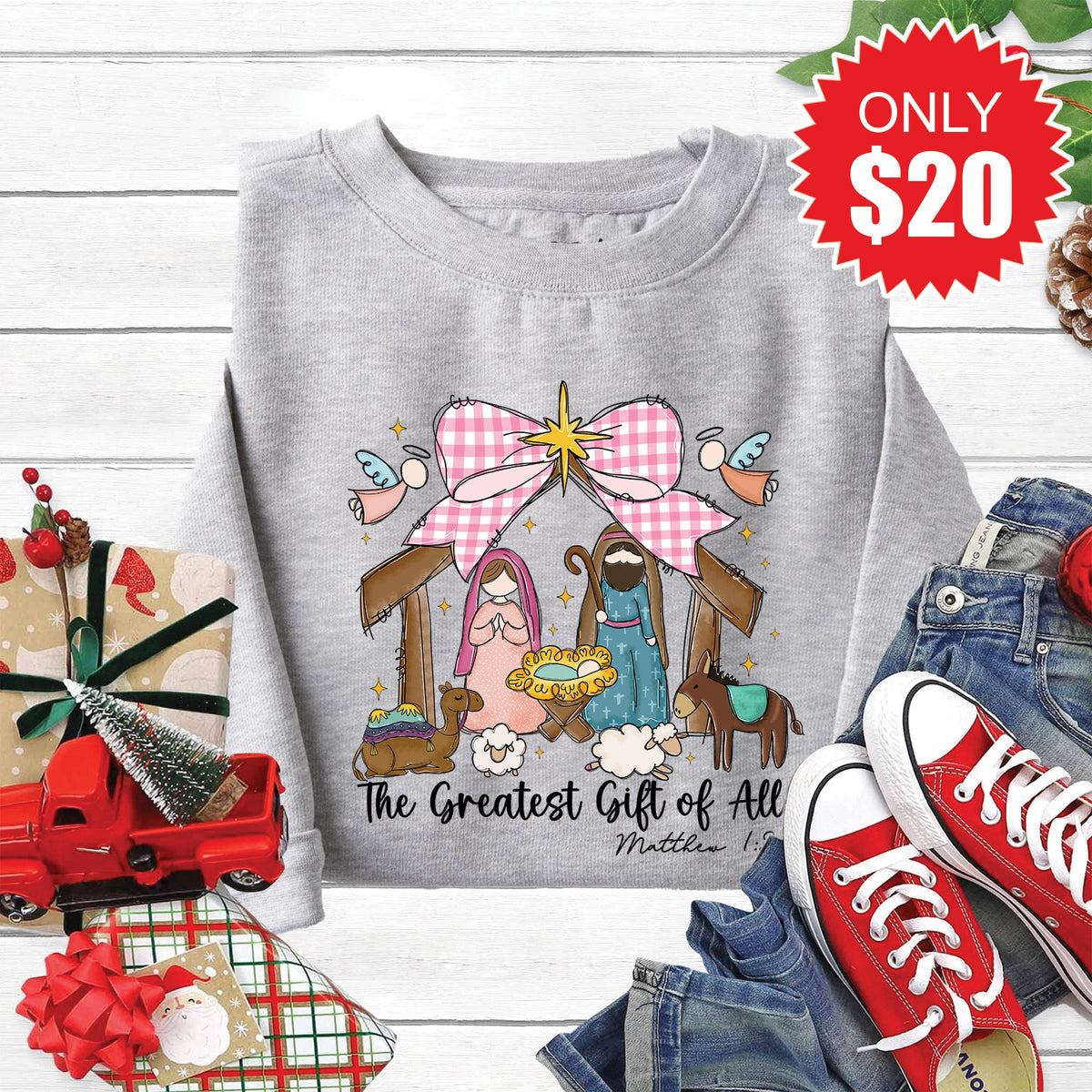 The Greatest Gift Sweatshirt - Heather Grey - 20 product image 1