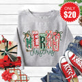 Merry Christmas Sweatshirt - Heather Grey - 20 product image 1