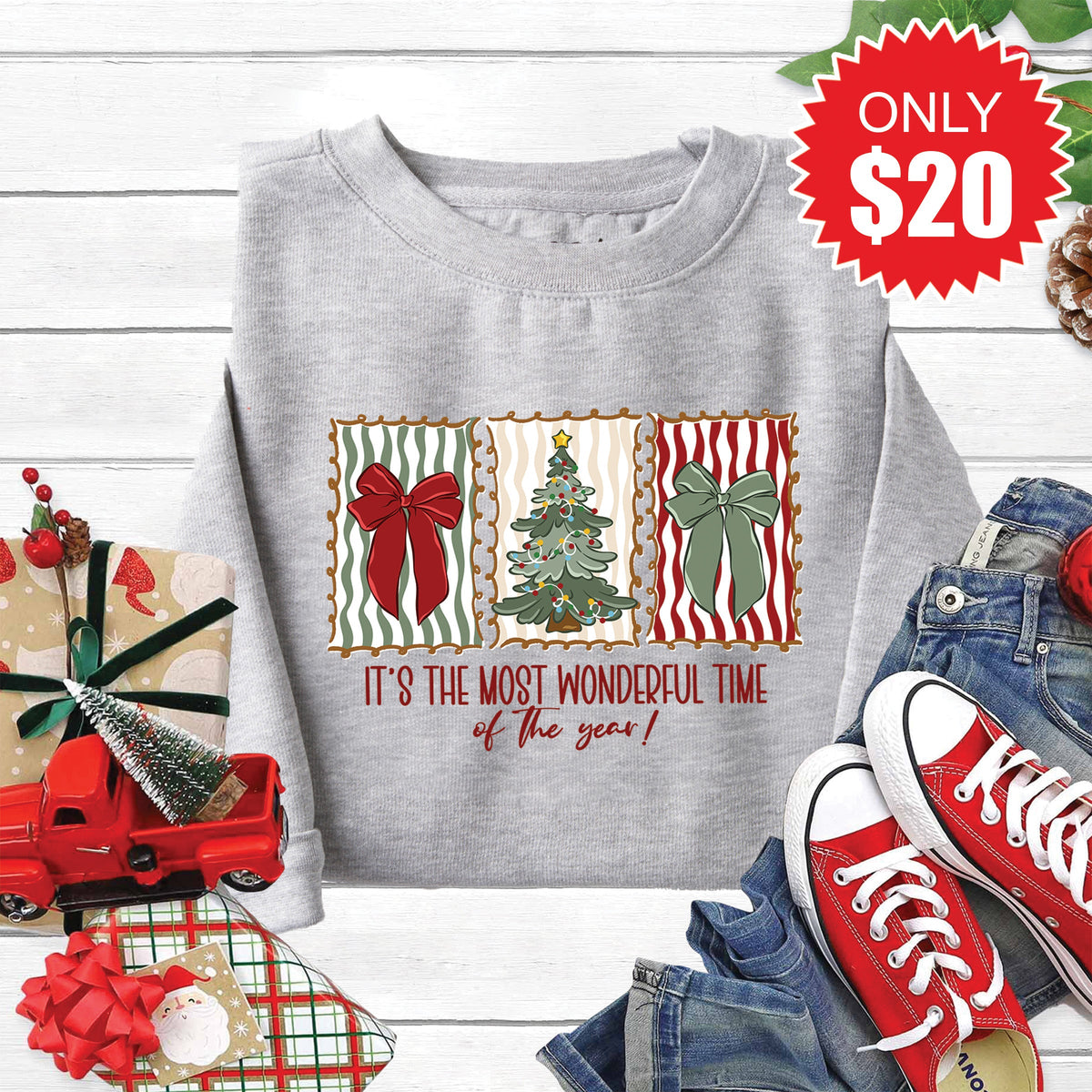 Most Wonderful Time Sweatshirt - Heather Grey - 20 product image 1