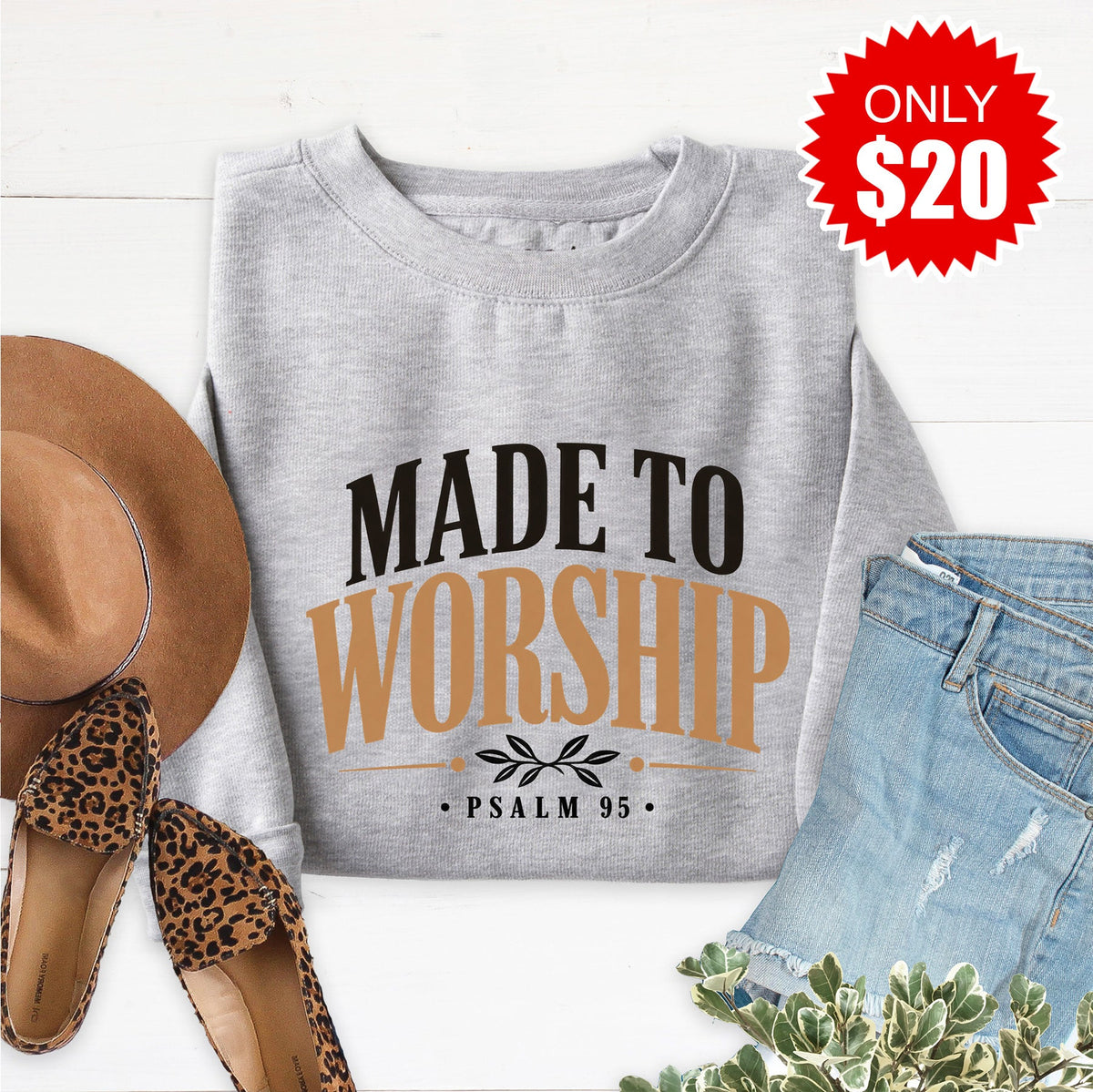 Made To Worship Sweatshirt - Heather Grey - 20 product image 1