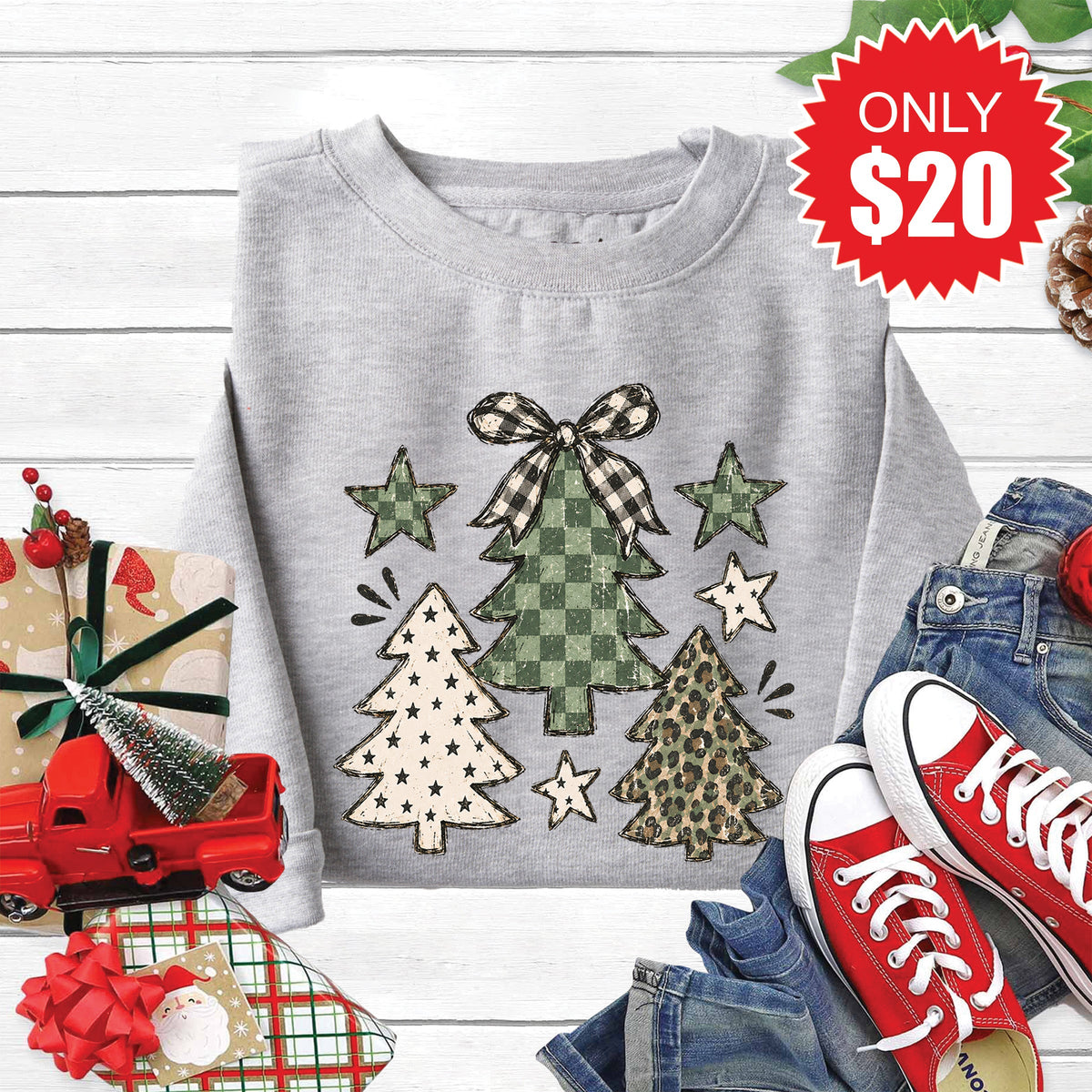 Christmas Trees Sweatshirt - Heather Grey - 20 product image 1