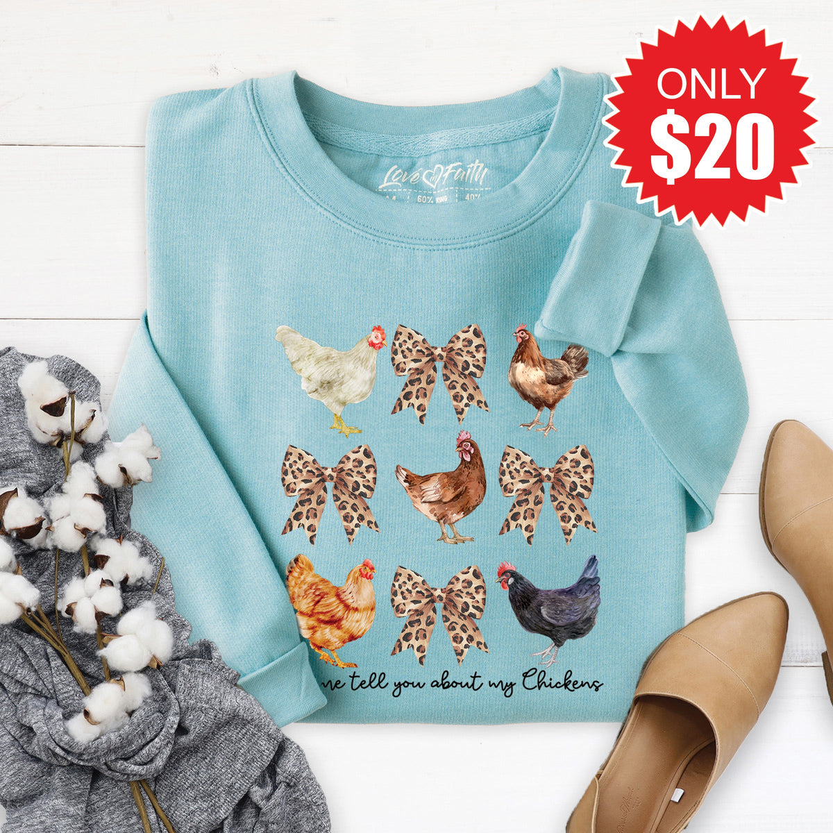 About My Chickens Sweatshirt - Heather Lagoon - 20 product image 1
