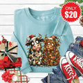 Christmas Cows Sweatshirt - Heather Lagoon - 20 product image 1