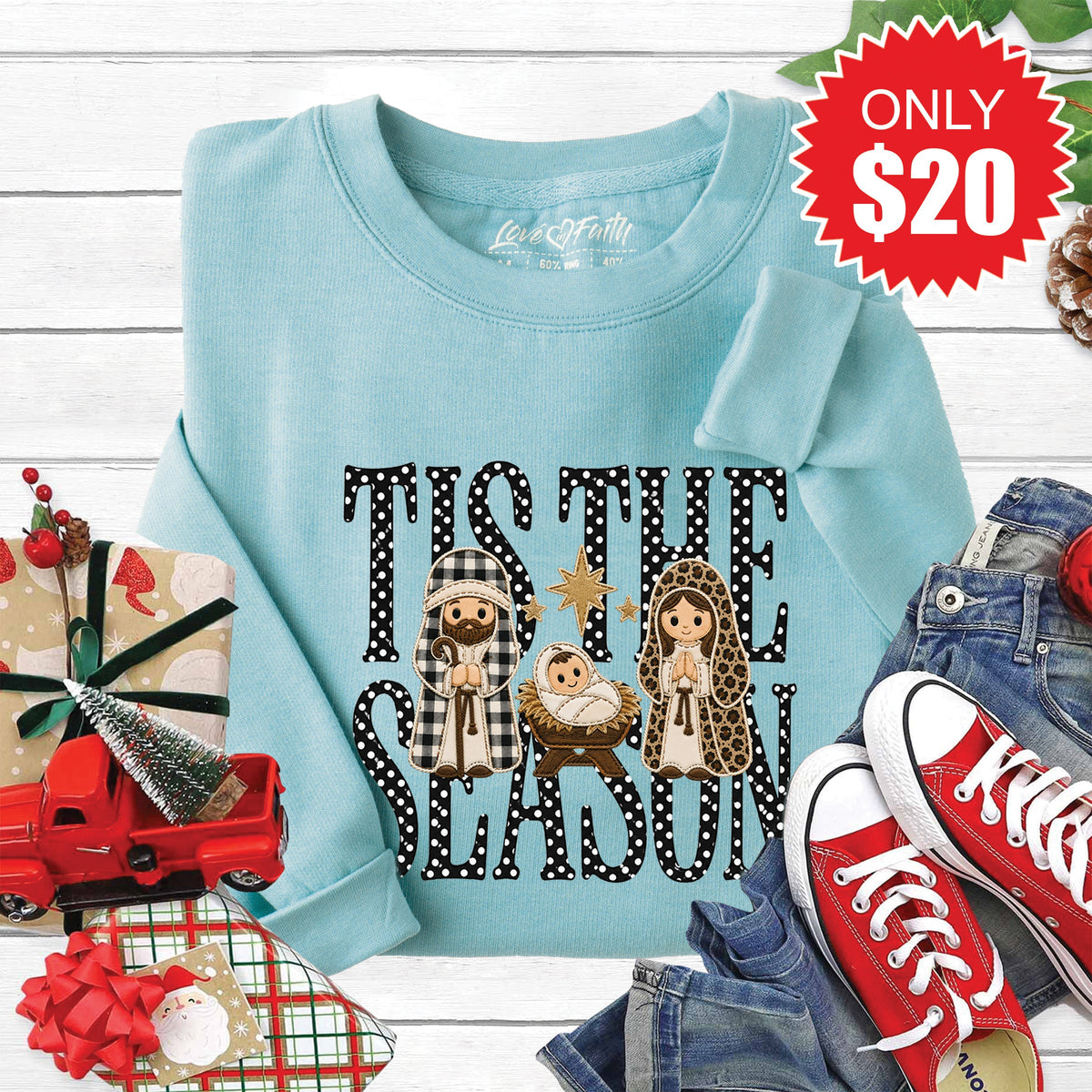 Tis The Season Sweatshirt - Heather Lagoon - 20 product image 1