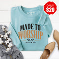 Made To Worship Sweatshirt - Heather Lagoon - 20 product image 1