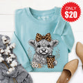 Highland Cow Sweatshirt - Heather Lagoon - 20 product image 1