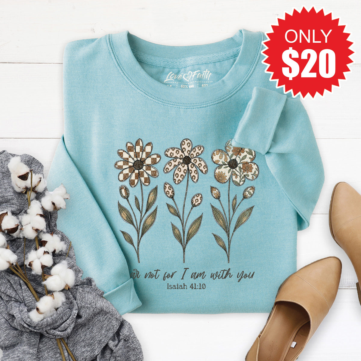 Fear Not Sweatshirt - Heather Lagoon - 20 product image 1