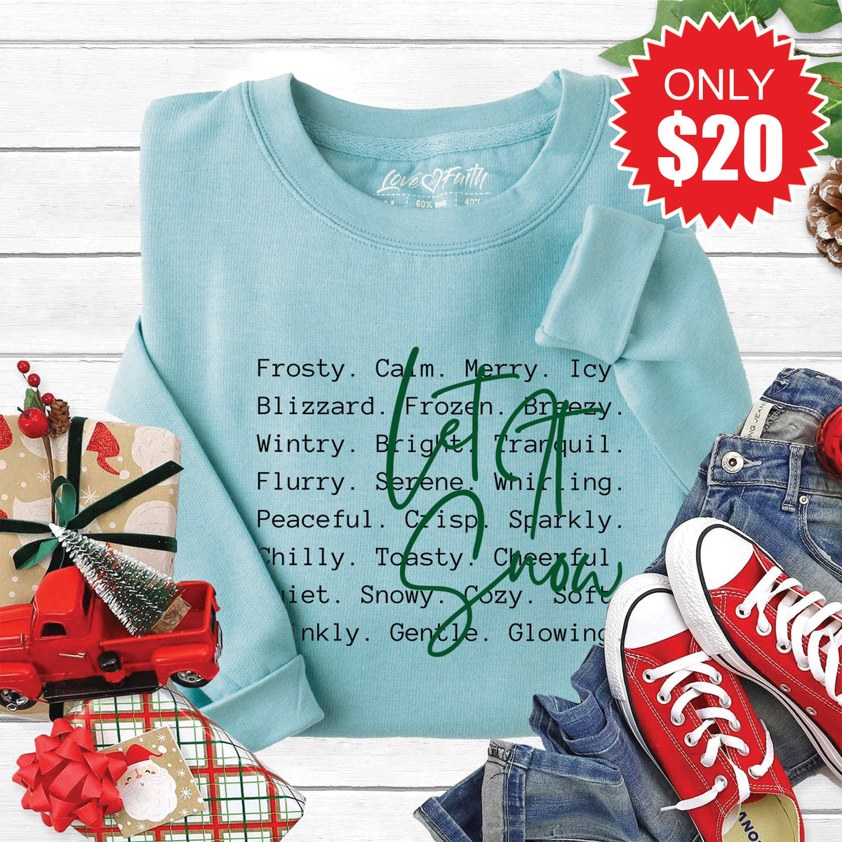 Let It Snow Sweatshirt - Heather Lagoon - 20 product image 1