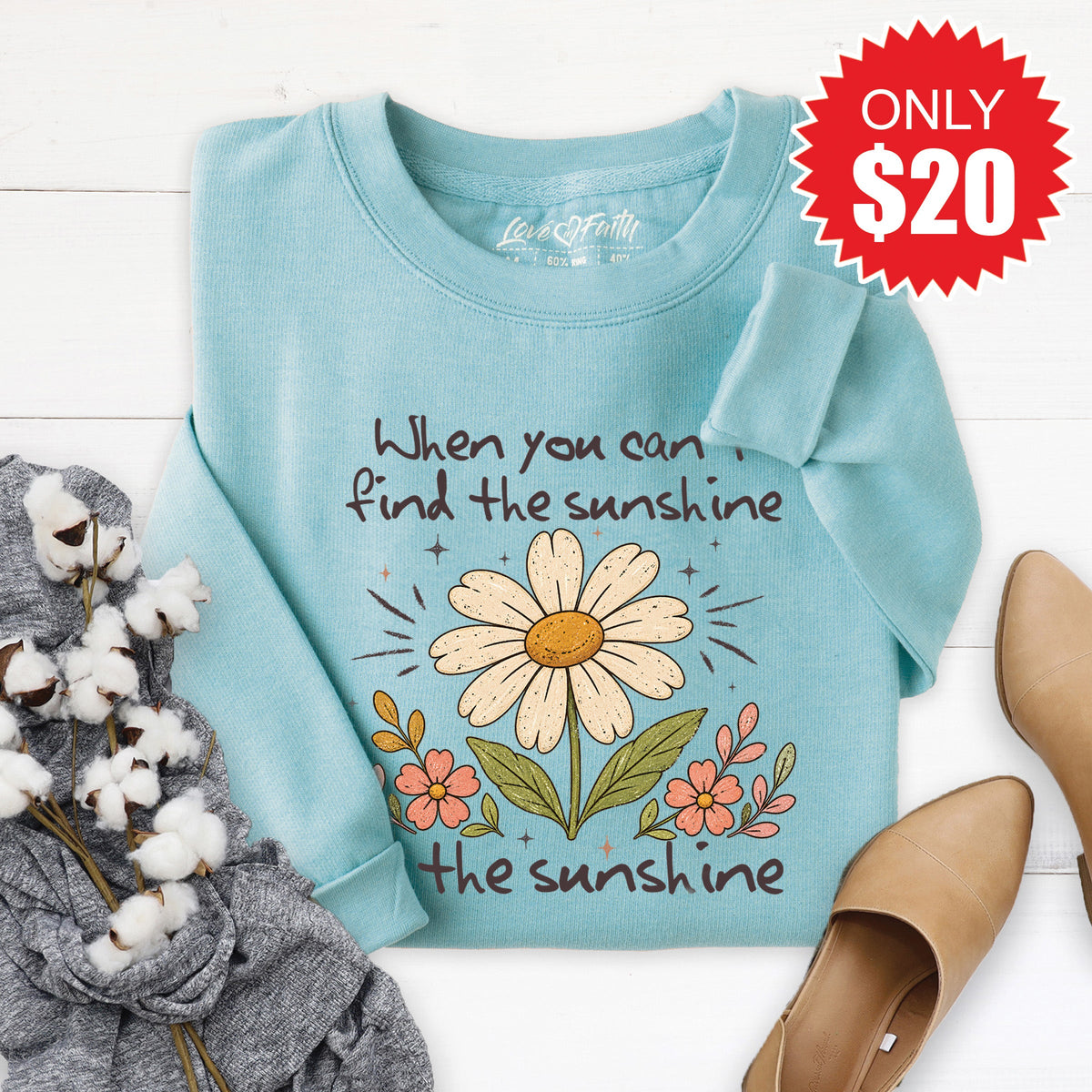 Be The Sunshine Sweatshirt - Heather Lagoon - 20 product image 1