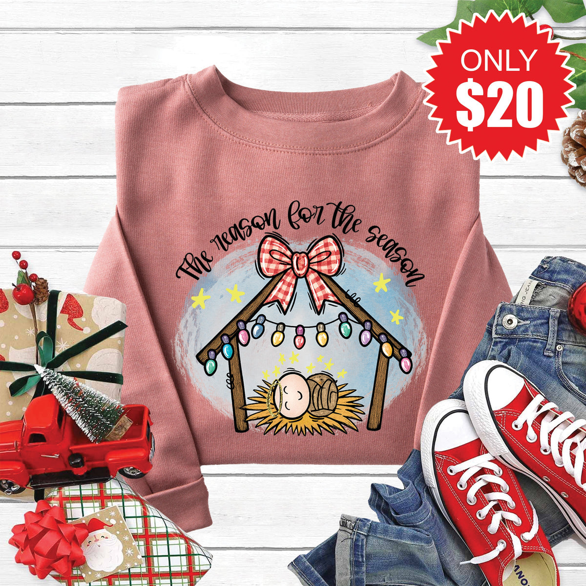 The Reason For Season Sweatshirt - Heather Mauve - 20 product image 1