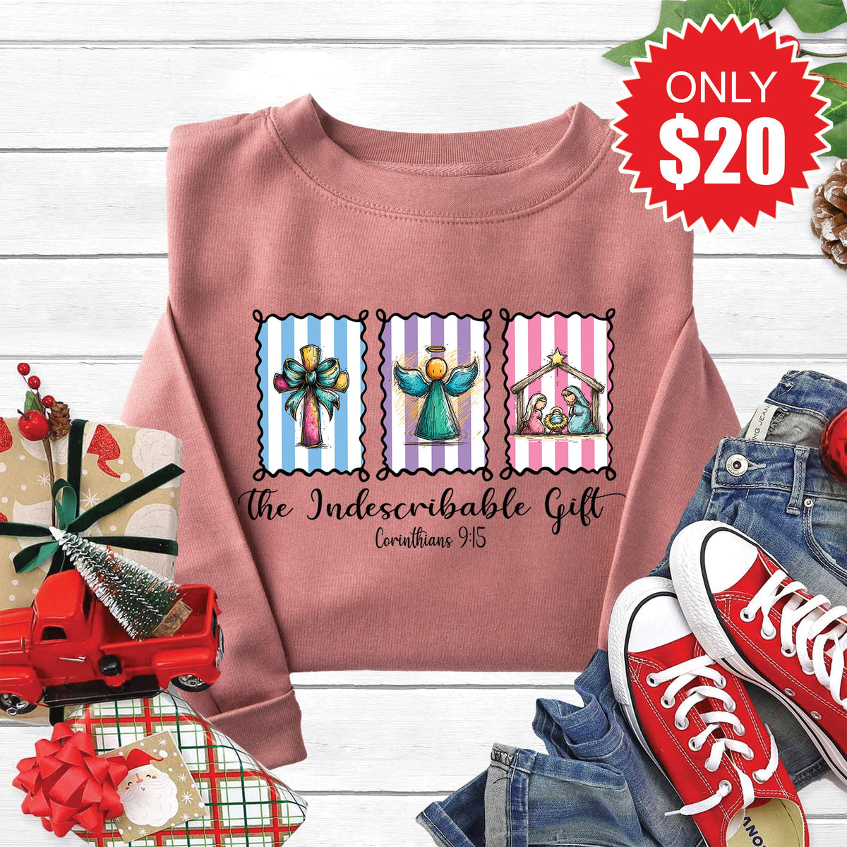Indescribable Gift Sweatshirt - Heather Mauve - 20 product image 1