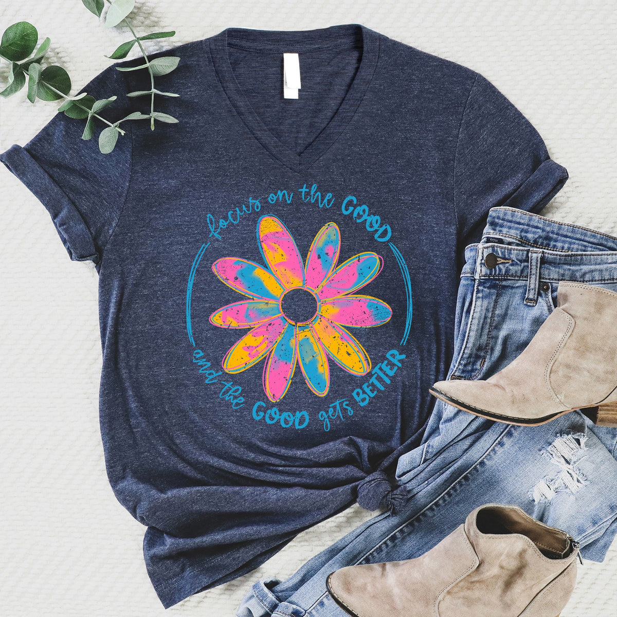 Focus On The Good V-Neck - 9