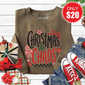 Christmas Chaos Sweatshirt - Heather Olive - 20 product image 1