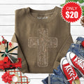 Cross Sweatshirt - Heather Olive - 20 product image 1