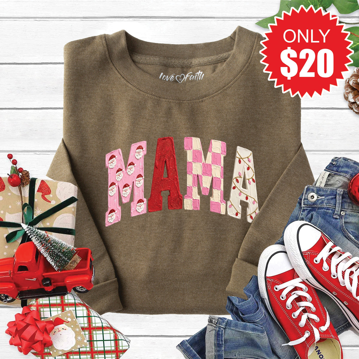 Mama Sweatshirt - Heather Olive - 20 product image 1