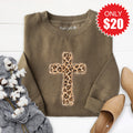 Cross Leopard Sweatshirt - Heather Olive - 20 product image 1