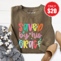 Saved By His Grace Sweatshirt - Heather Olive - 20 product image 1