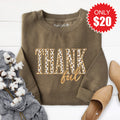 Thank You Leopard Sweatshirt - Heather Olive - 20 product image 1