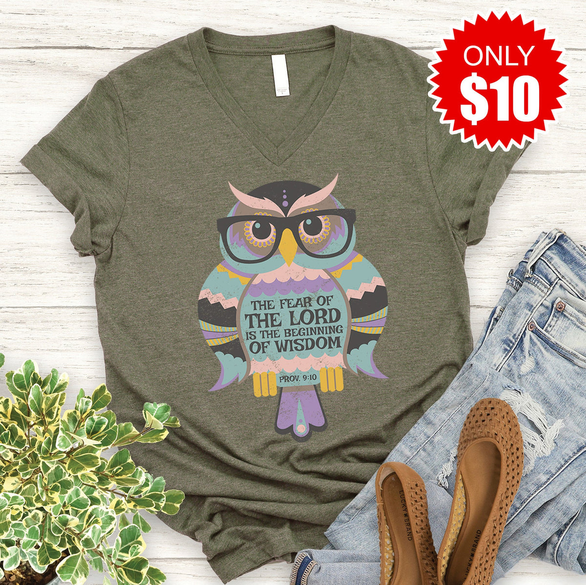 Wisdom Owl V-Neck - 10