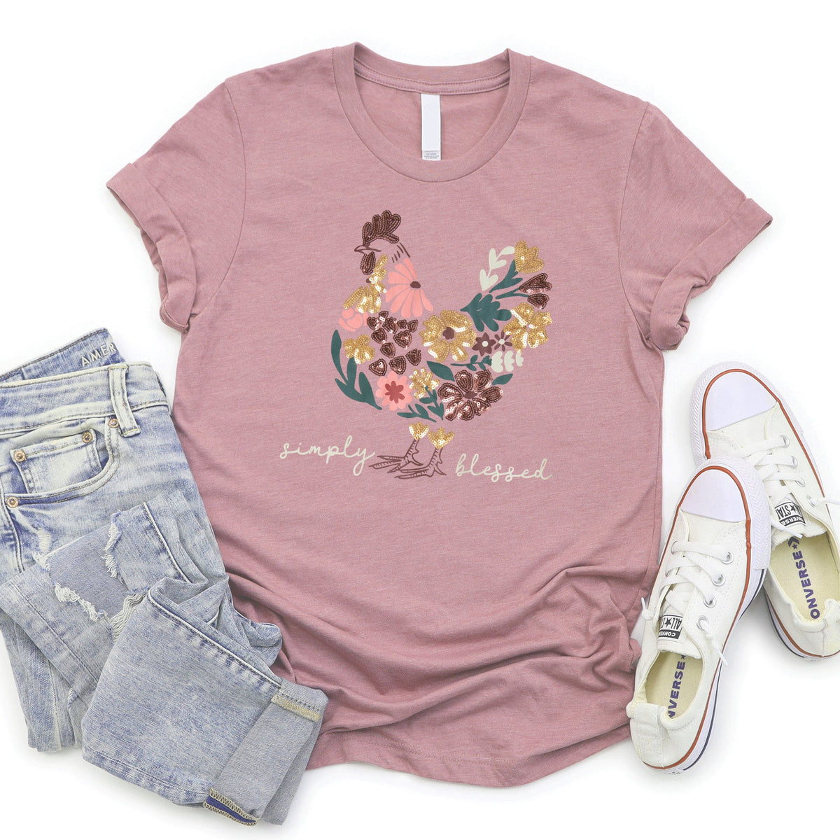 Embellished Simply Blessed Sequin Tee product image 1