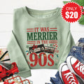 Merrier In The 90s Sweatshirt - Heather Sage - 20 product image 1