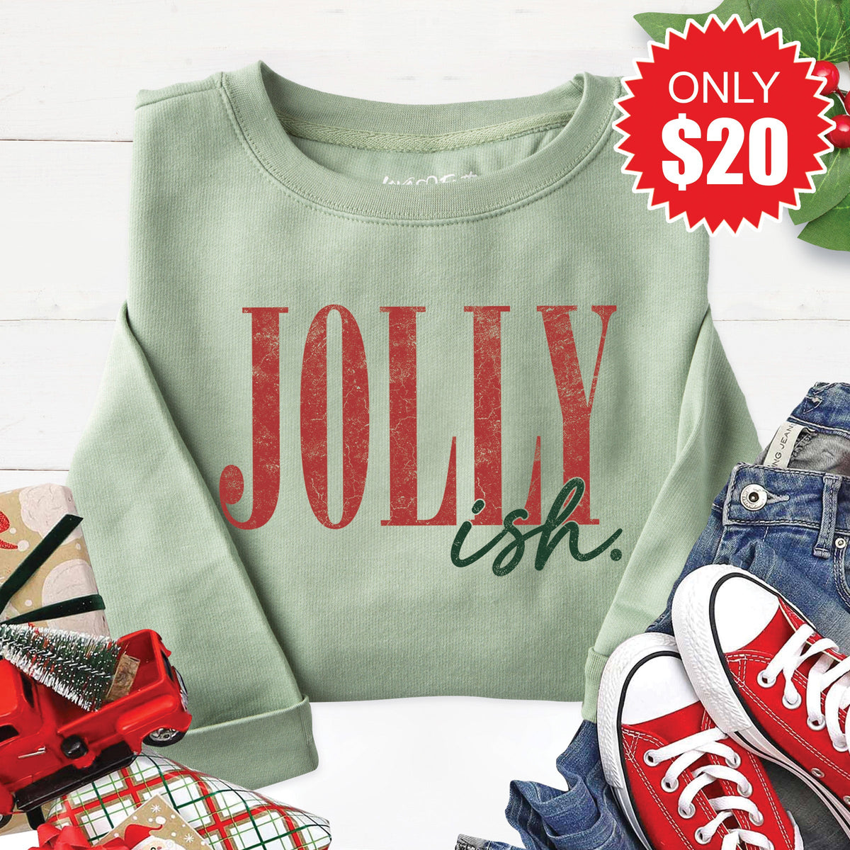 Jolly Sweatshirt - Heather Sage - 20 product image 1