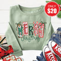 Merry Christmas Sweatshirt - Heather Sage - 20 product image 1