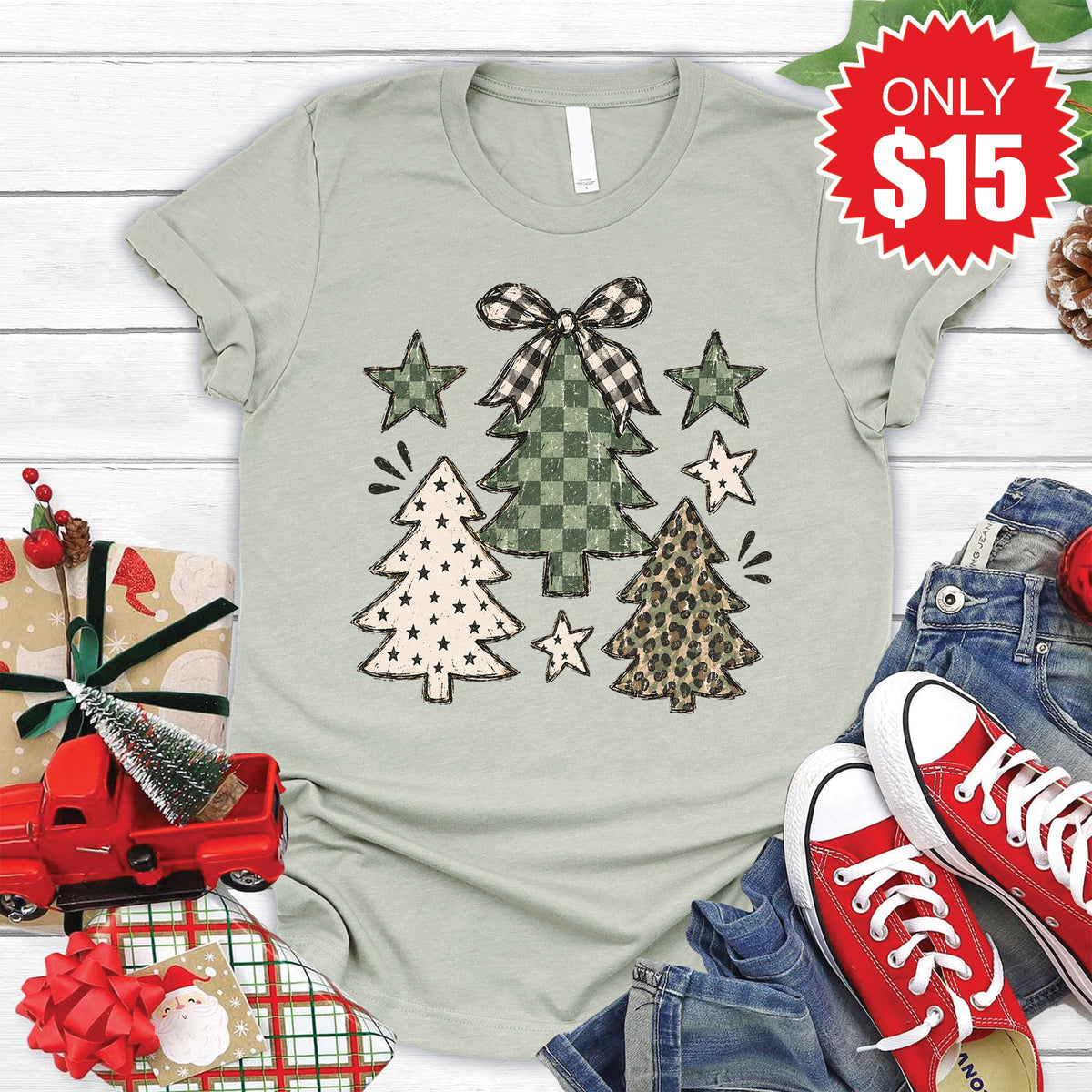 Christmas Trees Tee - Heather Sage - 15 product image 1