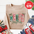 Merry Christmas Sweatshirt - Heather Sand - 20 product image 1