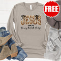 Jesus Way Truth Life Yarn Long Sleeve - Heather Stone - 0