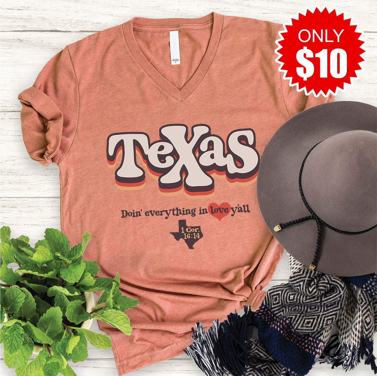 Texas Everything in Love V-Neck - 10