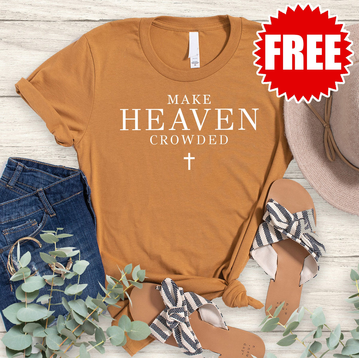 Make Heaven Crowded Tee - Heather Toast - 0