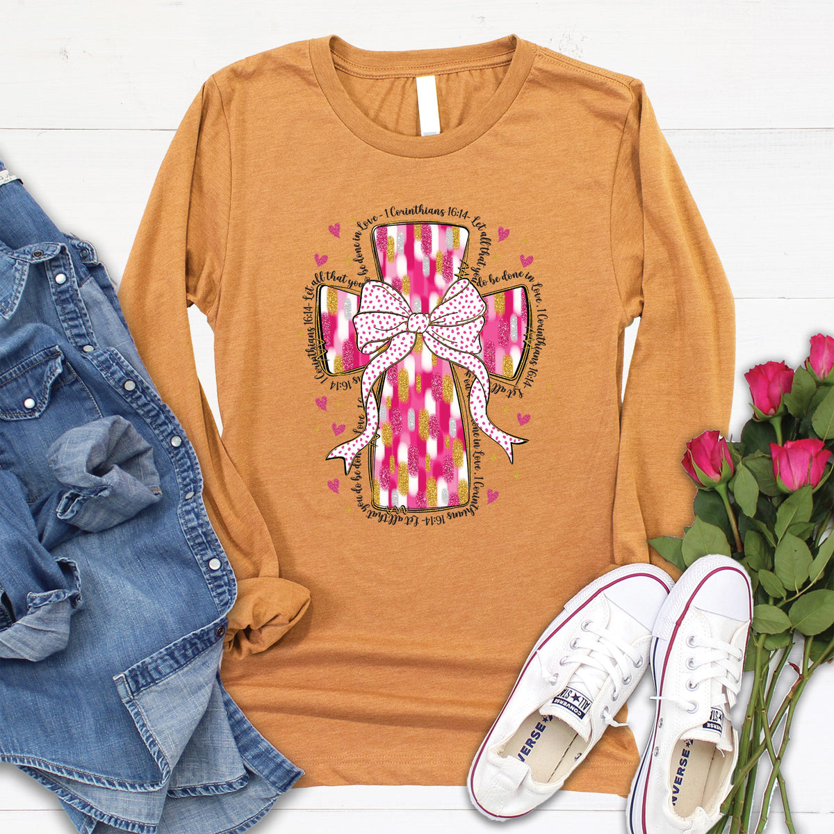 Pink Paint Cross Long Sleeve product image 2
