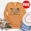 Jesus Way Truth Life Yarn Long Sleeve - Heather Toast - 0