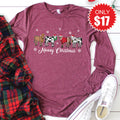 Mooey Christmas Long Sleeve - Heather Burgundy - 17 product image 1