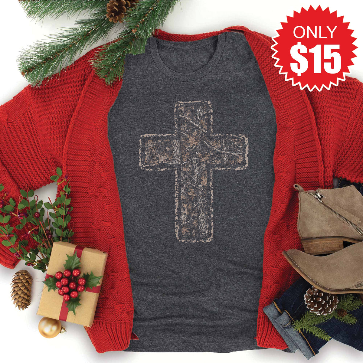 Cross Tee - Heather Charcoal - 15 product image 1