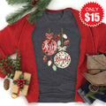 Merry and Bright Tee - Heather Charcoal - 15 product image 1