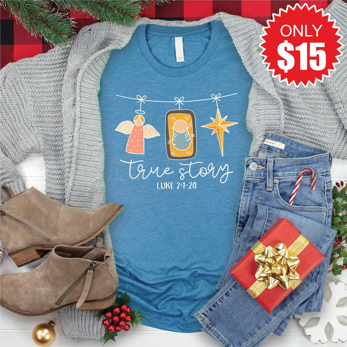 True Story Clothesline Tee - Heather Deep Teal - 15 product image 1