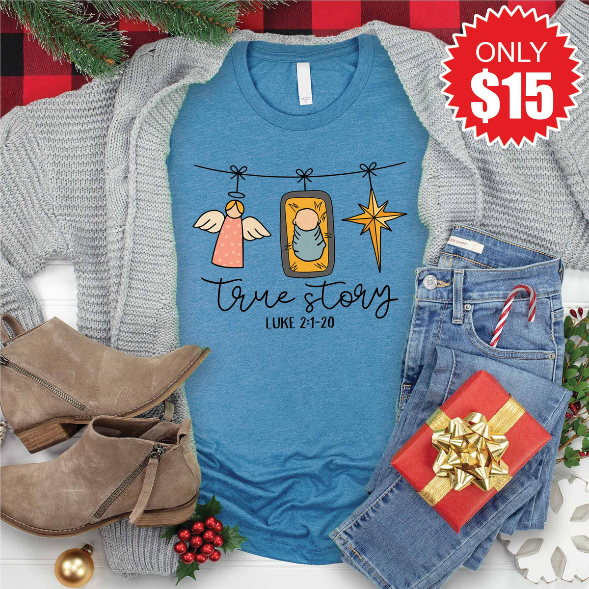 True Story Clothesline Tee - Heather Deep Teal - 15 product image 1